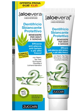 ALOEVERA2 DENTIFRICIO SBIANCANTE PROTETTIVO CON STEVIA 100 ML - Farmacia-flash.it