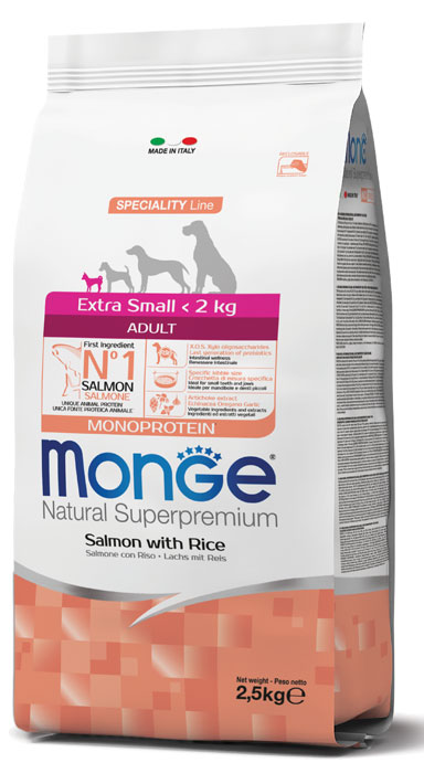 MONGE EXTRA SMALL ADULT SALMONE & RISO 800 G - Farmacia-flash.it