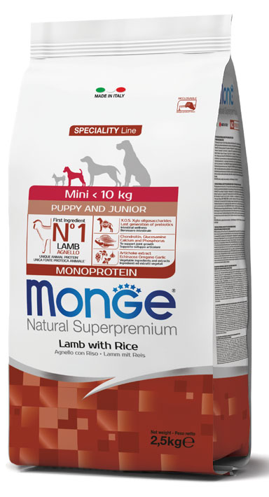 MONGE MINI PUPPY AGNELLO & RISO 2500 G - Farmacia-flash.it