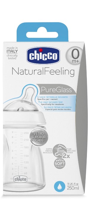 CHICCO BIBERON NATURALFEELING VETRO 0M+ 250 ML - Farmacia-flash.it
