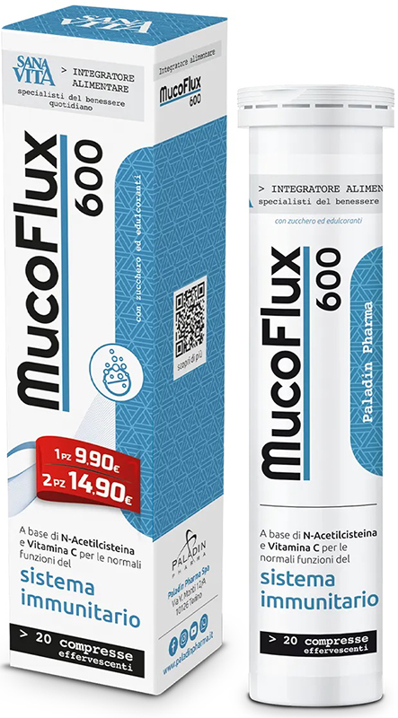 SANAVITA MUCOFLUX 600 20 CAPSULE EFFERVESCENTI - Farmacia-flash.it