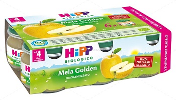 HIPP BIO OMOGENEIZZATO MELA GOLDEN 6X80 G - Farmacia-flash.it