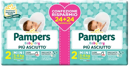 PAMPERS BABY DRYDUO DWCT MINI X 48 PEZZI - Farmacia-flash.it