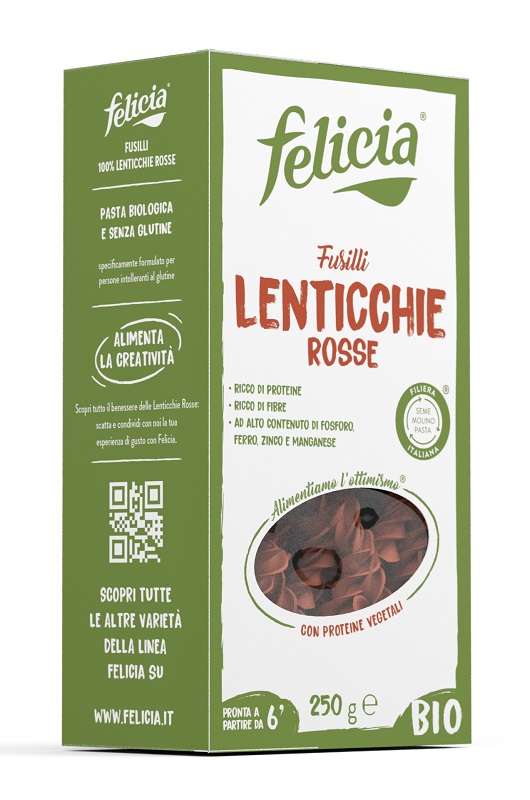 FELICIA BIO FUSILLI DI LENTICCHIE ROSSE 250 G - Farmacia-flash.it