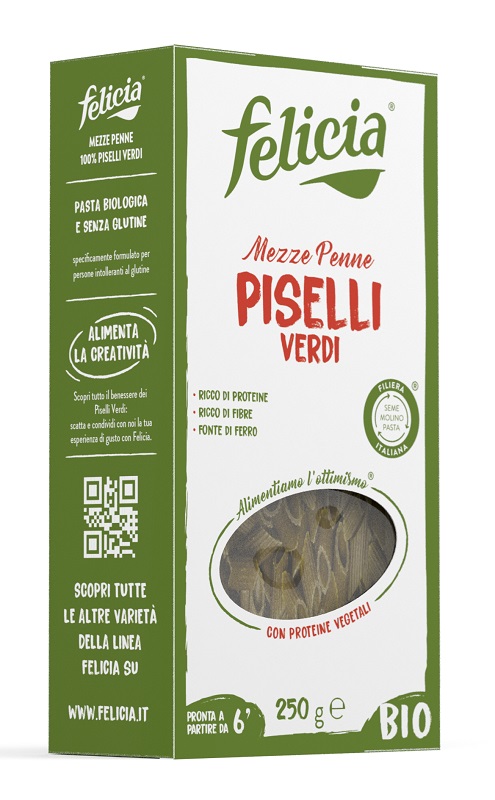FELICIA BIO MEZZE PENNE PISELLI VERDI 250 G - Farmacia-flash.it