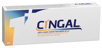 SIRINGA PRERIEMPITA INTRA ARTICOLARE CINGAL 4 ML 22MG/ML ACIDO RETICOLATO CON 4,5 MG/ML TRIAMCINOLONE ESACETONIDE - Farmacia-flash.it
