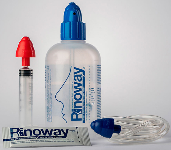 RINOWAY DOCCIA PER IRRIGAZIONE NASALE + 15 SALI ISOTONICI - Farmacia-flash.it