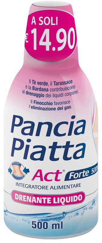 PANCIA PIATTA ACT FORTE DRENANTE LIQUIDO 500 ML - Farmacia-flash.it