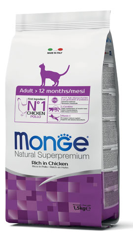 MONGE NATURAL SUPERPREMIUM SECCO GATTO ADULT CAT 1,5 KG - Farmacia-flash.it