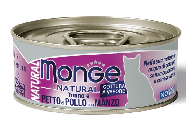 MONGE NATURAL QUALITY GATTO MONGE NATURAL PETTO DI POLLO CON MANZO 80 G - Farmacia-flash.it