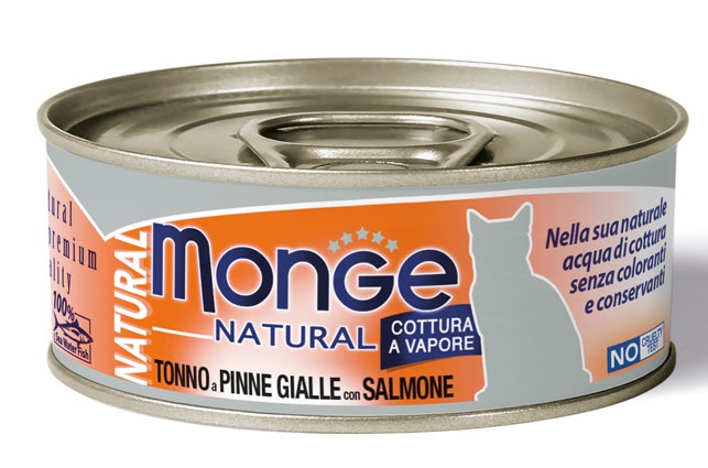 MONGE NATURAL QUALITY GATTO MONGE NATURAL TONNO DEL PACIFICO CON SALMONE 80 G - Farmacia-flash.it