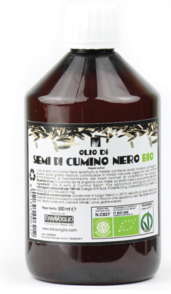 OLIO DI SEMI DI CUMINO NERO BIO 500 ML - Farmacia-flash.it