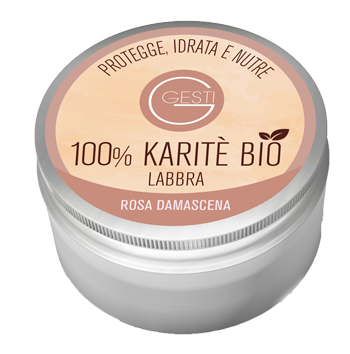 GESTI 100% KARITE' BIO 10 ML ROSA DAMASCENA LABBRA - Farmacia-flash.it