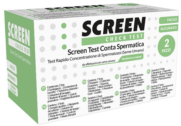 KIT PER L'INDIVIDUAZIONE DI CONTA SPERMATICA 2 PEZZI FERTILITA' MASCHILE SCREEN TEST CONTA SPERMATICA - Farmacia-flash.it