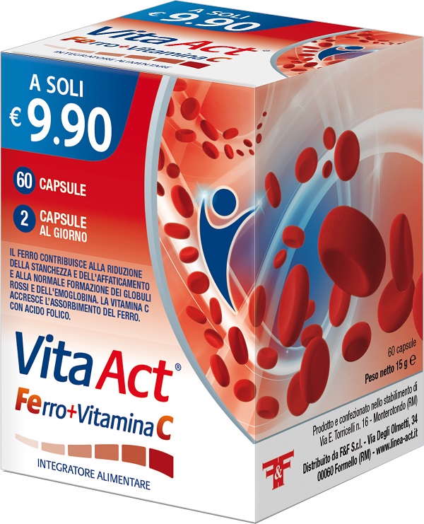 VITA ACT FERRO + VITAMINA C 60 CAPSULE - Farmacia-flash.it