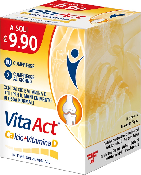 VITA ACT CALCIO + VITAMINA D 60 COMPRESSE - Farmacia-flash.it