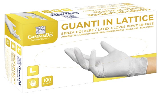 GUANTI LATTICE CON POLVERE MEDIUM 100 PEZZI - Farmacia-flash.it
