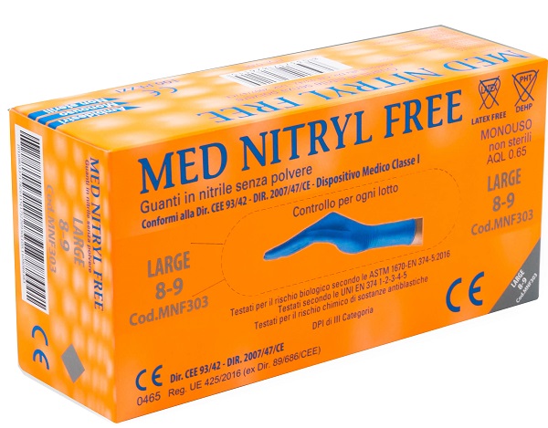 GUANTI NITRILE SENZA POLVERE LARGE 100 PEZZI - Farmacia-flash.it