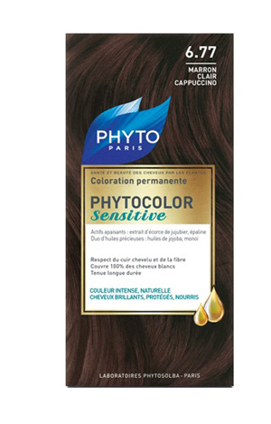 PHYTOCOLOR SENSITIVE 6.77  CASTANO CHIARO NOCCIOLA 1 LOZIONE LIQUIDA 60 ML + 1 CREMA 40 ML + 1 BALSAMO 12 ML + FOGLIETTO DI ISTRUZIONI + GUANTI LATTICE - Farmacia-flash.it