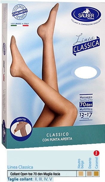 SAUBER COLLANT OPEN TOE MAGLIA LISCIA 70 DEN COLORE NEUTRO BEIGE TAGLIA 3 LINEA CLASSICA - Farmacia-flash.it