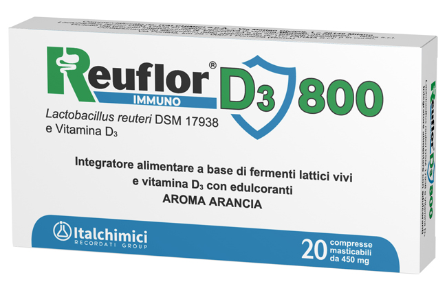 REUFLOR D3 800 20 COMPRESSE MASTICABILI AROMA ARANCIA - Farmacia-flash.it
