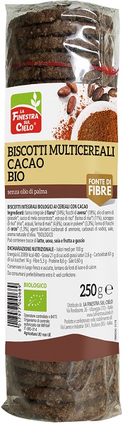 BISCOTTI MULTICEREALI CACAO BIO 250 G - Farmacia-flash.it