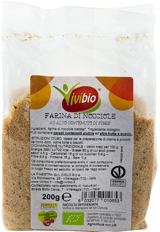 FARINA DI NOCCIOLE VIVIBIO 200 G - Farmacia-flash.it