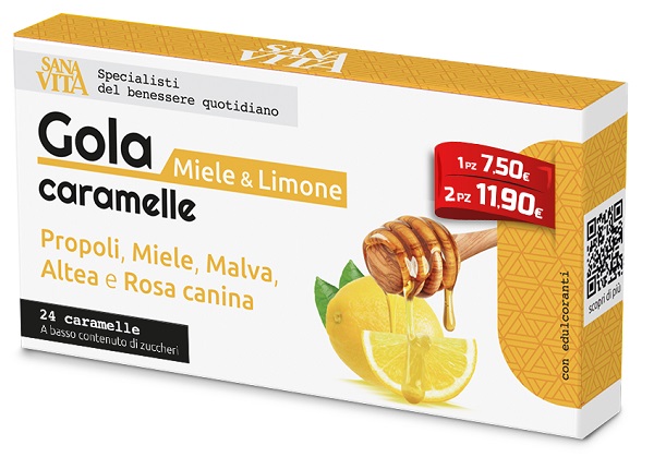 SANAVITA GOLA LIMONE MIELE 24 COMPRESSE - Farmacia-flash.it