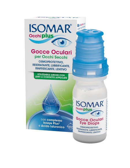 ISOMAR OCCHI PLUS GOCCE OCULARI PER OCCHI SECCHI ALL'ACIDO IALURONICO 0,25% 10 ML - Farmacia-flash.it