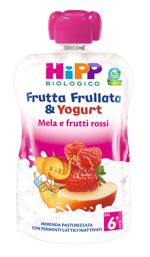 HIPP BIO FRUTTA FRULLATA YOGURT MELA FRUTTI ROSSI 90 G - Farmacia-flash.it