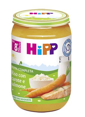 HIPP PAPPA PRONTA RISO CAROTE SALMONE 220 G - Farmacia-flash.it