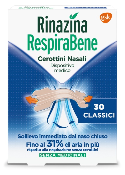 RINAZINA RESPIRABENE CEROTTI NASALI CLASSICI CARTON 30 PEZZI - Farmacia-flash.it