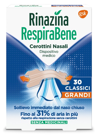 RINAZINA RESPIRABENE CEROTTI NASALI CLASSICI GRANDI CARTON 30 PEZZI - Farmacia-flash.it