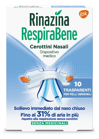 RINAZINA RESPIRABENE CEROTTI NASALI TRASPARENTI CARTON 10 PEZZI - Farmacia-flash.it