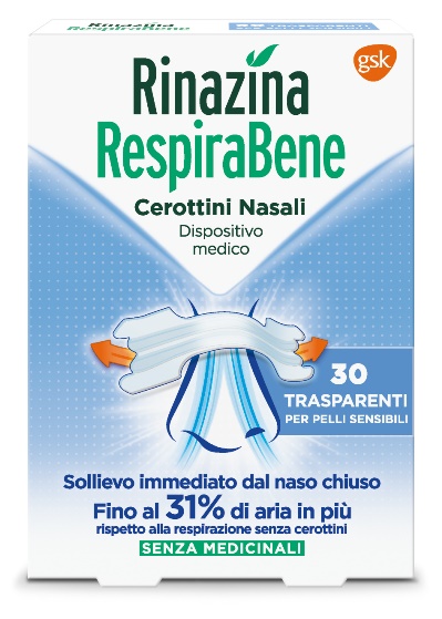 RINAZINA RESPIRABENE CEROTTI NASALI TRASPARENTI CARTON 30 PEZZI - Farmacia-flash.it