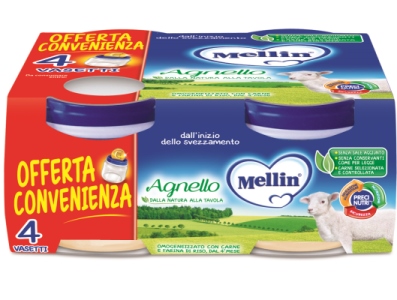 MELLIN OMOGENEIZZATO AGNELLO 4 PEZZI X 80 G - Farmacia-flash.it