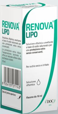 RENOVA COLLIRIO SOSTITUTO LACRIMALE A BASE DI ACIDO IALURONICO 0,4% E LIPIDI FLACONE DA 10 ML SENZA CONSERVANTI - Farmacia-flash.it