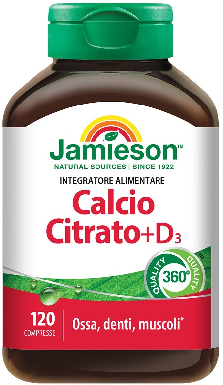 JAMIESON CALCIO CITRATO + VITAMINA D3 120 COMPRESSE - Farmacia-flash.it