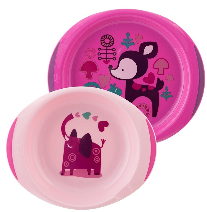 CHICCO PIATTO FONDO E PIANO 12 MESI+ ROSA/VERDE - Farmacia-flash.it