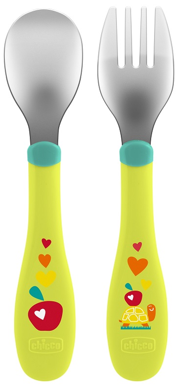 CHICCO POSATE INOX 18M+ VERDE - Farmacia-flash.it
