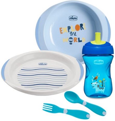 CHICCO SET PAPPA 12 MESI+ AZZURRO - Farmacia-flash.it