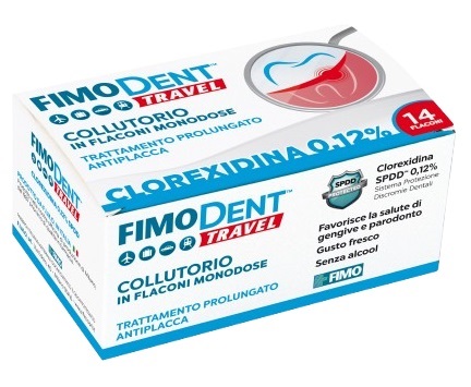 FIMODENT TRAVEL COLLUTORIO CLOREXIDINA SPDD 0,12% 14 FLACONCINI MONODOSE 10 ML - Farmacia-flash.it