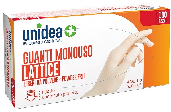 GUANTI IN LATTICE UNIDEA SENZA POLVERE TAGLIA SMALL 100 PEZZI - Farmacia-flash.it