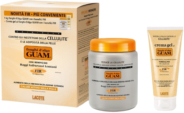 GUAM FIR FANGHI D'ALGA CONFEZIONE CONVENIENZA CON FANGHI D'ALGA GUAM FIR 1 KG + GUAM CREMA GEL FIR 200 ML - Farmacia-flash.it