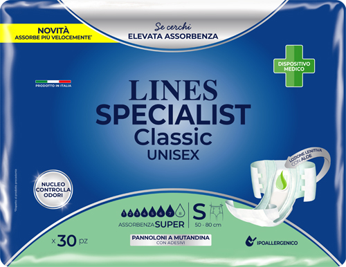PANNOLONE MUTANDA LINES SPECIALIST CLASSIC MP SUPER 30 PEZZI - Farmacia-flash.it