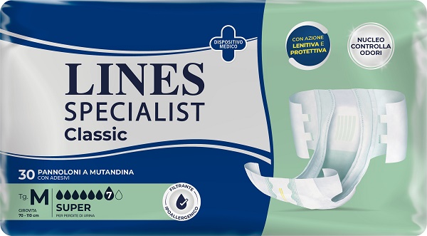 PANNOLONE A MUTANDA LINES SPECIALIST CLASSIC SUPER MM 30 PEZZI - Farmacia-flash.it