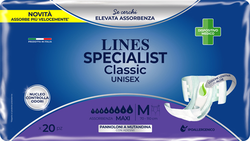 PANNOLONE MUTANDA LINES SPECIALIST CLASSIC MM MAXI 20 PEZZI - Farmacia-flash.it