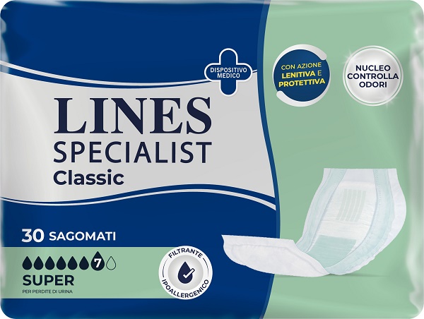 PANNOLONE LINES SPECIALIST CLASSIC SAGOMATO SUPER 30 PEZZI - Farmacia-flash.it