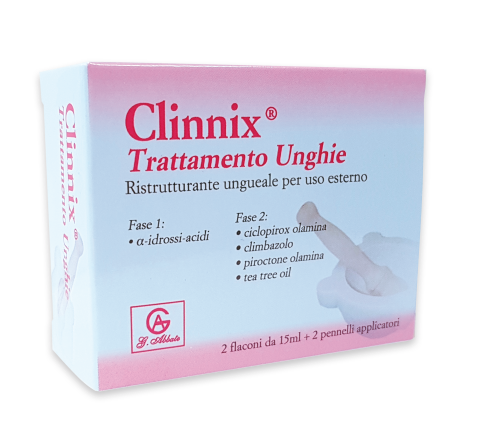CLINNIX TRATTAMENTO UNGHIE 2 FLACONI 15 ML + 2 PENNELLI APPLICATORI - Farmacia-flash.it