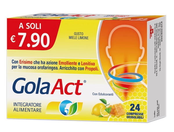 GOLA ACT MIELE LIMONE 24 COMPRESSE SOLUBILI 33,6 G - Farmacia-flash.it